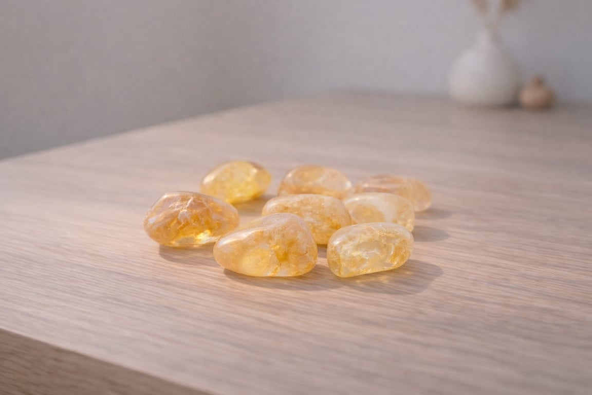 Citrin – Tromlet Krystal til Glæde &amp; Manifestation (2)