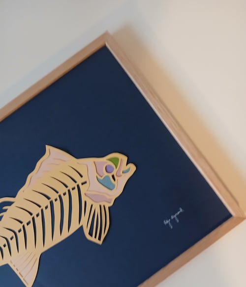 A3, indrammet papercut fisk  (3)