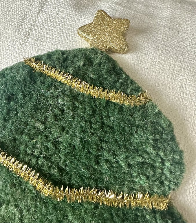 Julepudebetræk med tuftet juletræ billede 3