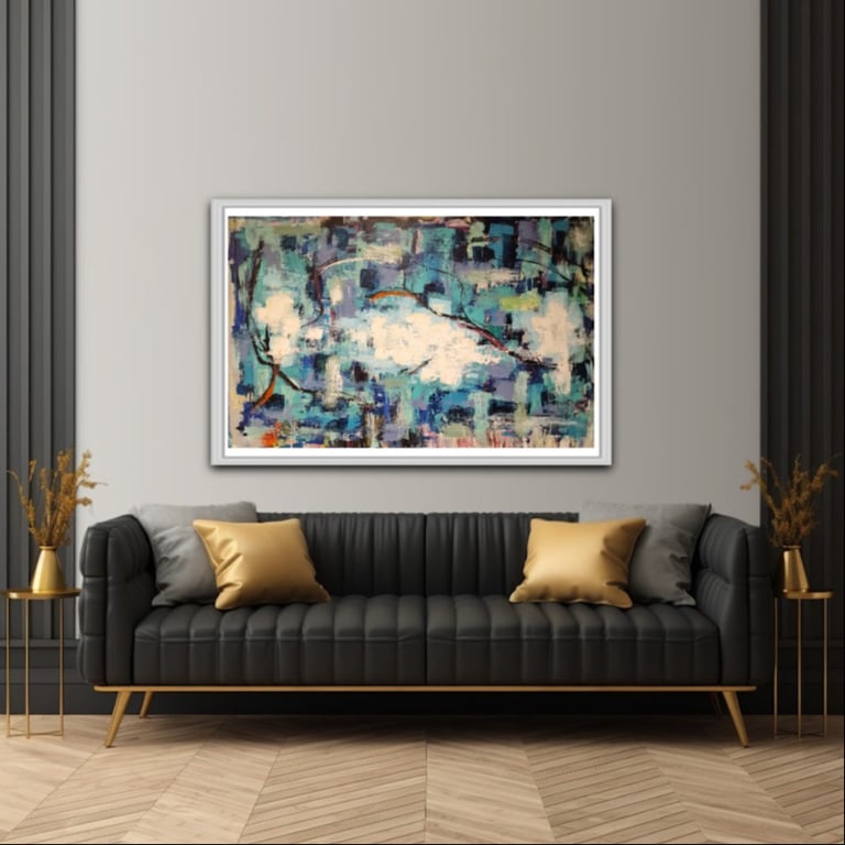 # 1152 Kunst værk 90 X 140 cm - SOLD billede 5