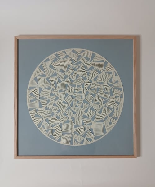 50x50cm papercut, indrammet 