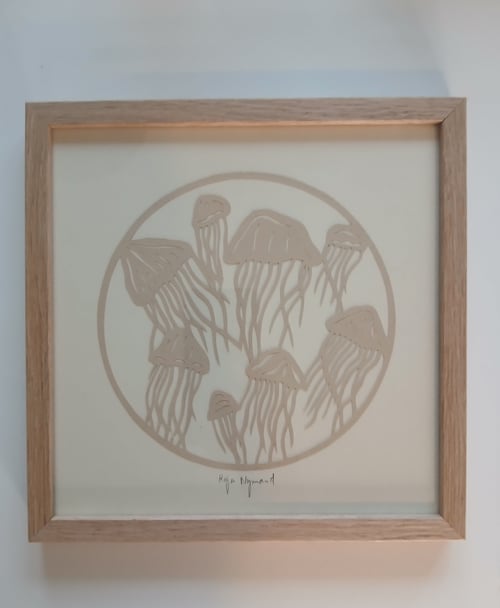 20x20cm, "Hav af gopler" indrammet 