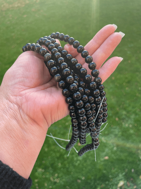 Guld Obsidian Perle - Kvalitet AA billede 3