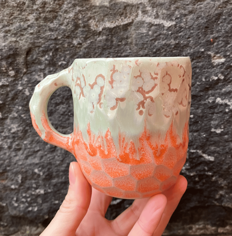 Facetskåret unika kop med hank  billede 2