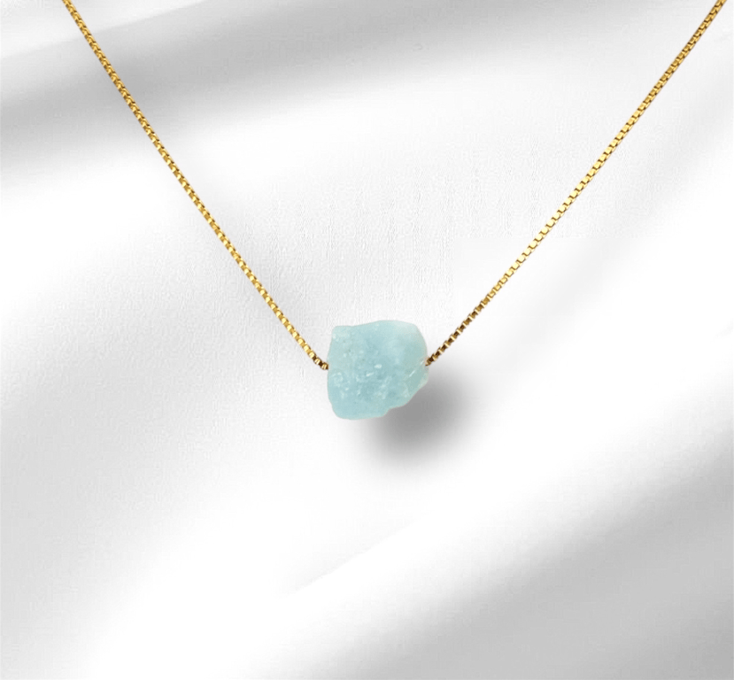 Akvamarin- RAW vedhæng