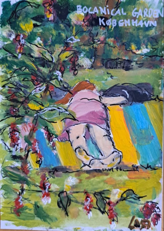 Postkort, Botanisk have, 10x14,5, akryl