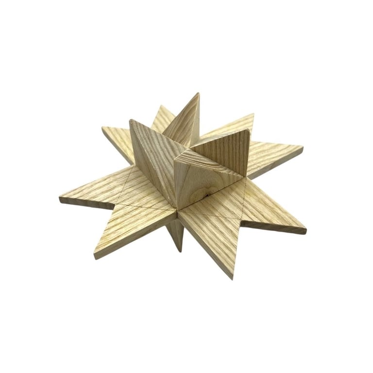 Julestjerne af asketræ, håndlavet