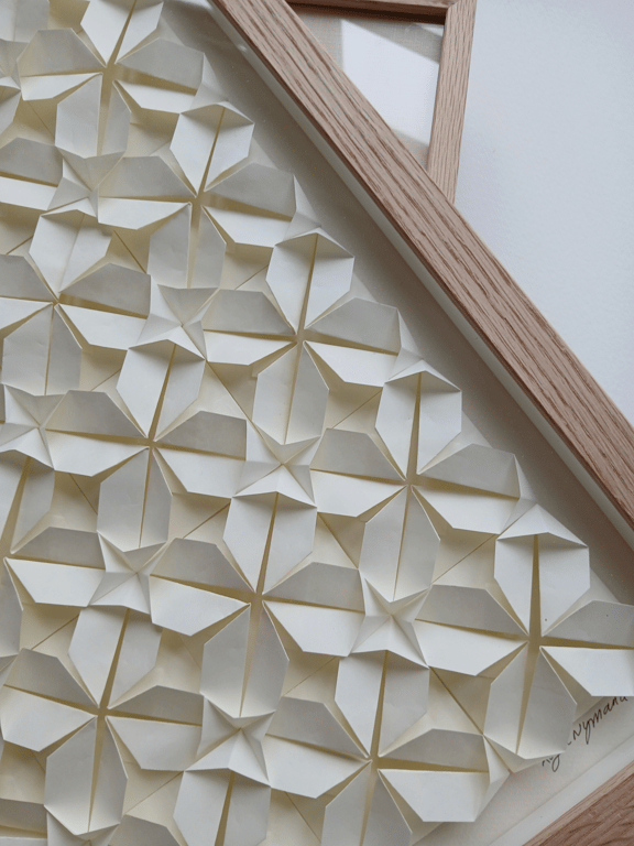  A3 foldet værk, naturhvid, indrammet  (4)