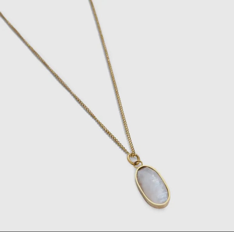 I AM Full of love - Månesten halskæde Guld billede 3