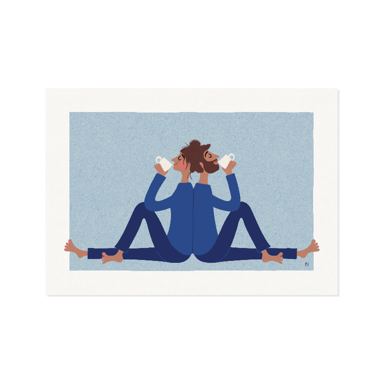 Kaffestund – blå – plakat 