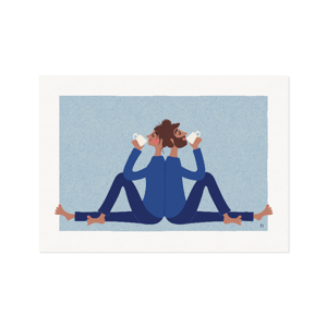 Kaffestund – blå – plakat  – produktbillede