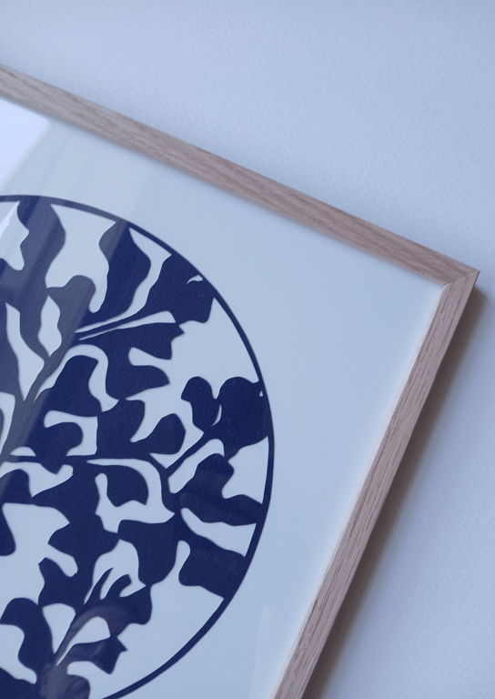 30x30cm papercut, Marineblå, indrammet  (3)