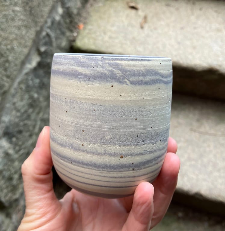 Marmoreret kop, lavendel  billede 3