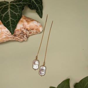 Den firkantede perle - øreringe – produktbillede