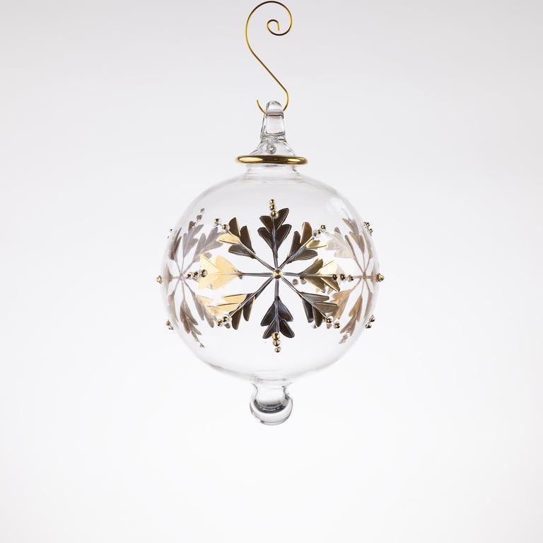 JULEKUGLE DESIGN 1007 KRYSTAL MED GULD ELLER HVIDGULD billede 4