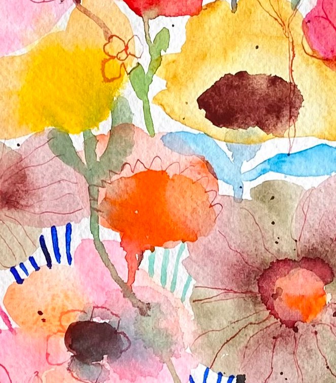 Orange rosa vase m. collage  billede 7