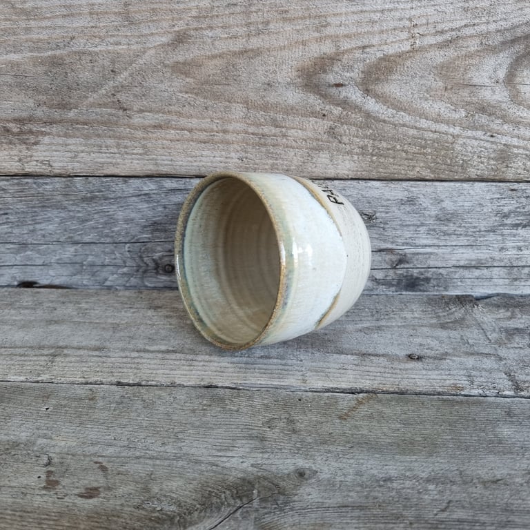 Pause kop, hvid og gul glasur billede 3