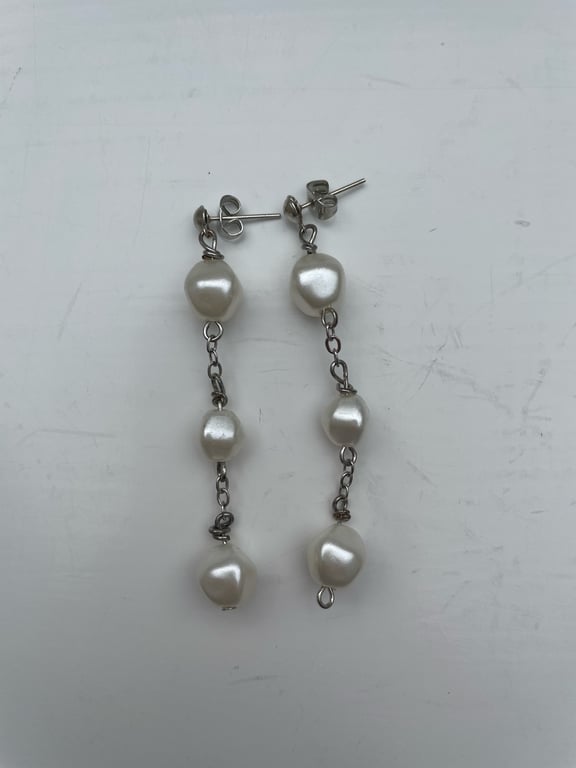  Øreringe med ferskvands perle 