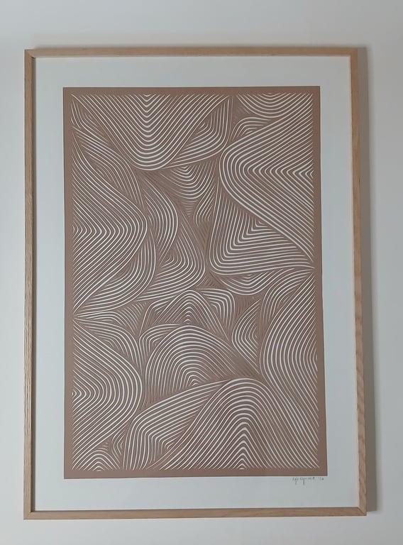 50x70cm papercut, nougat, indrammet  (7)
