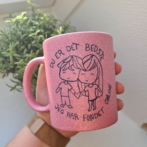 Krus: du er det bedste jeg har fundet online Pink Glimmer – produktbillede