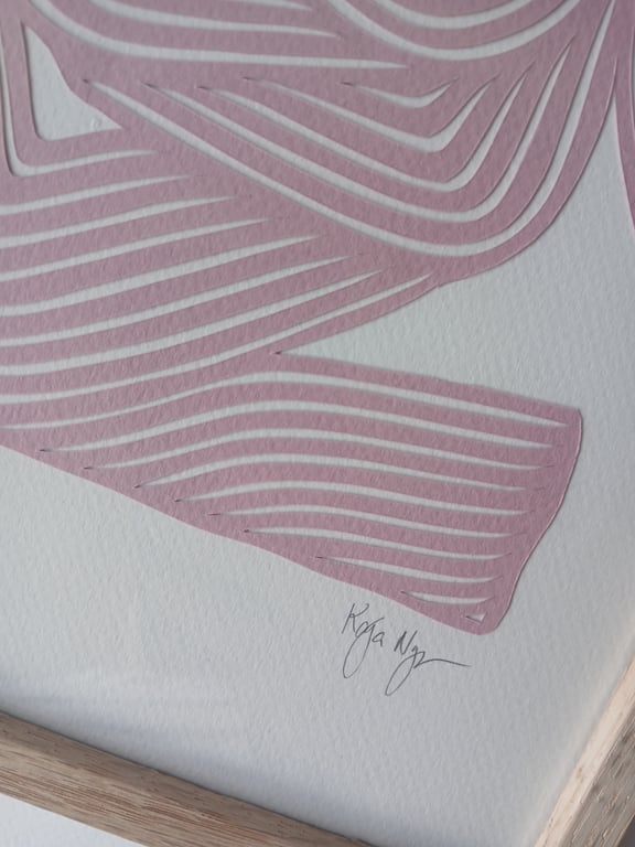 A4, papercut, gammelrosa, Indrammet  (2)