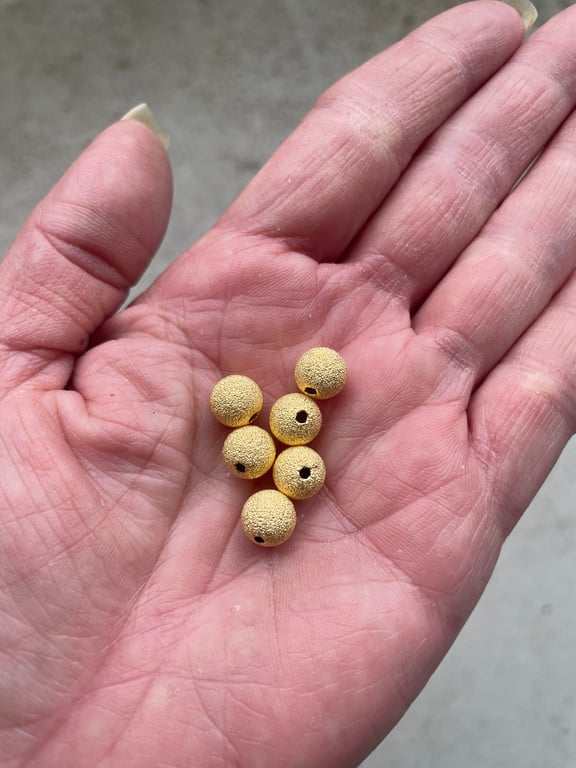 Børstet perle 8,5 mm - 18 karat forgyldt Sterlingsølv billede 3