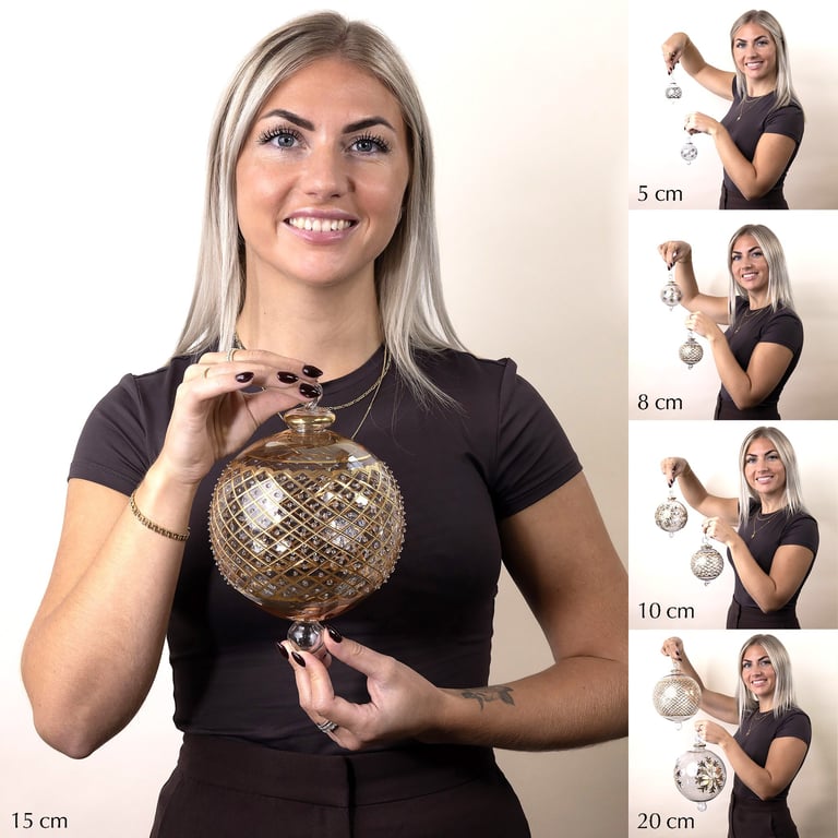 JULEKUGLE DESIGN 1001 SMOKE MED HVIDGULD billede 5