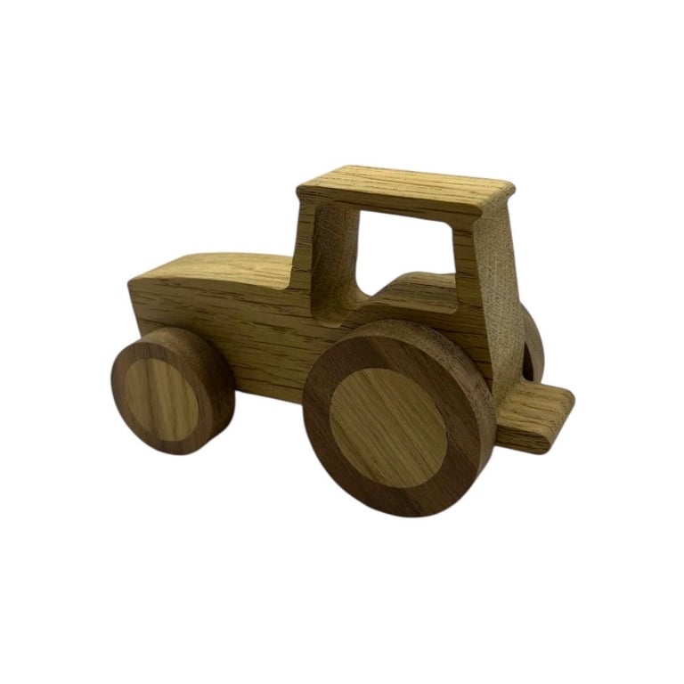 Håndlavet rustik traktor af egetræ og amerikansk valnøddetræ / lille
