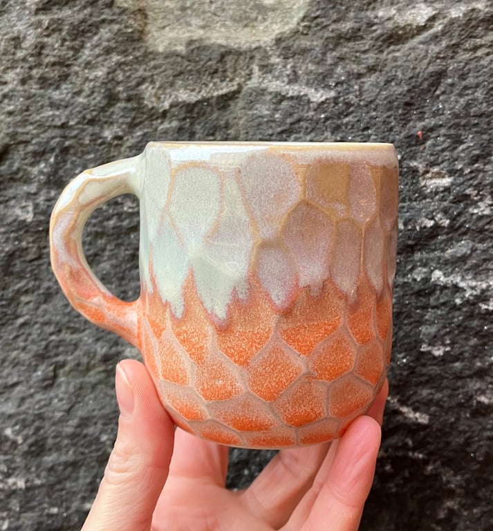 Facetskåret unika kop med hank