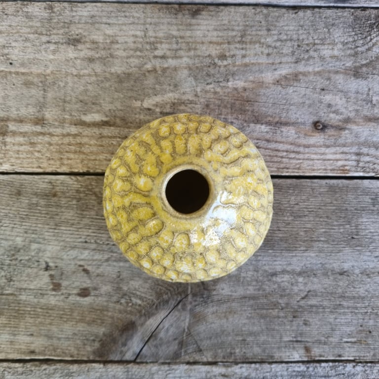 Vase i hørgul glasur  billede 2