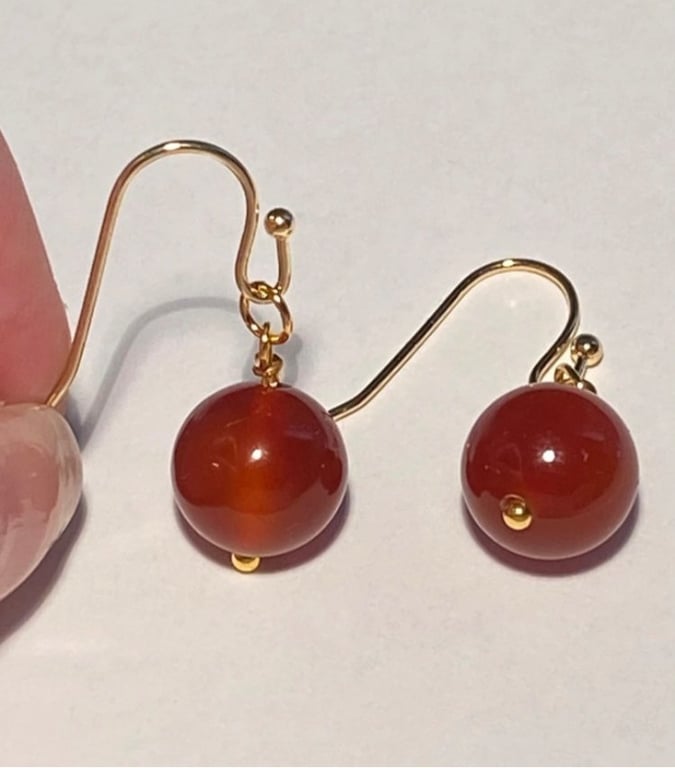 Øreringe med karneol  billede 2