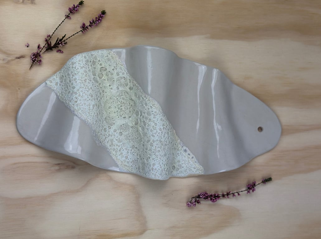 Beige med teksturer vægrelief - 35 x 16 cm billede 2