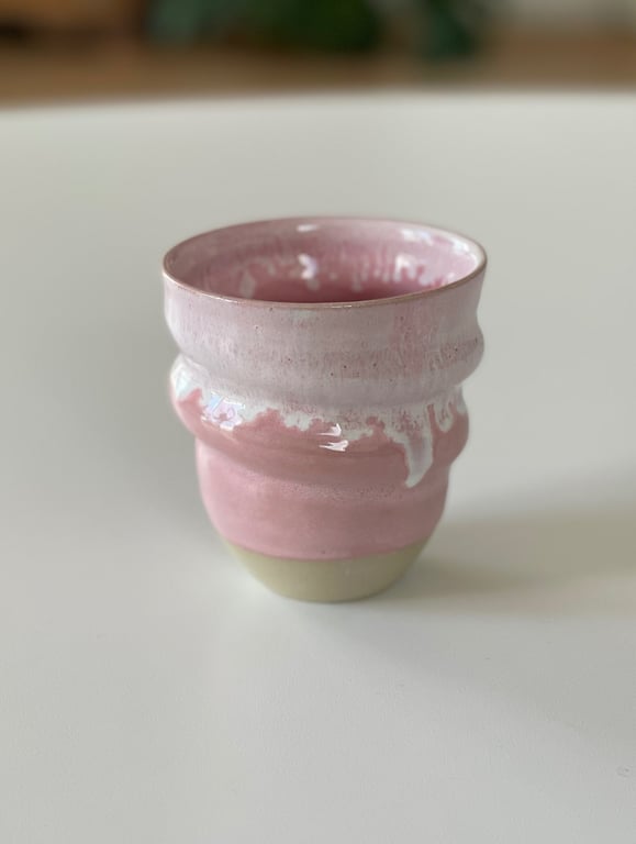 Kop, Cortado - spiraldrejet, lyserød/cremehvid