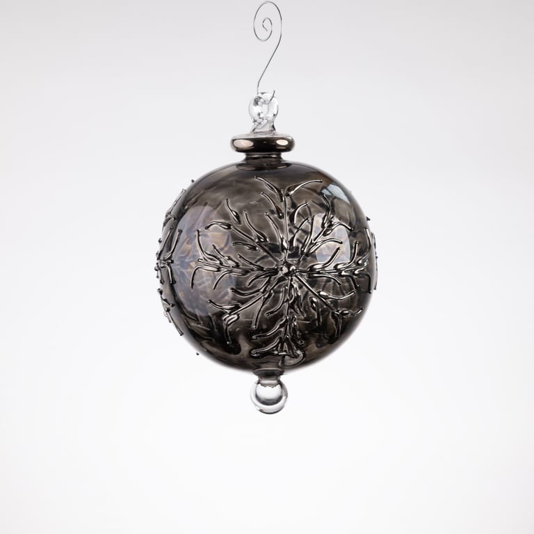 JULEKUGLE DESIGN 1014 SMOKE MED HVIDGULD billede 3