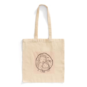 Mulepose: mom i love you Natur Rosa – produktbillede