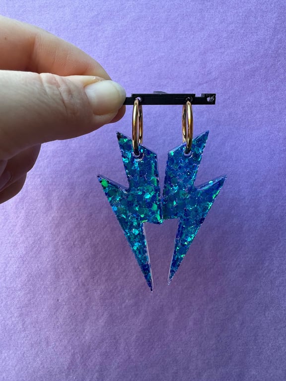 Store lyn i blå/turkis mix