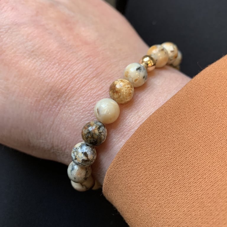 Sort opal armbånd 8mm