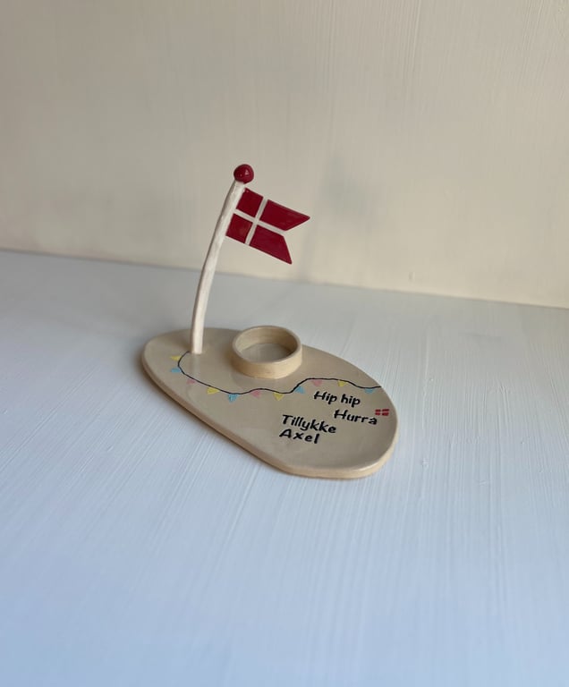 Keramisk fødselsdagsstage med navn