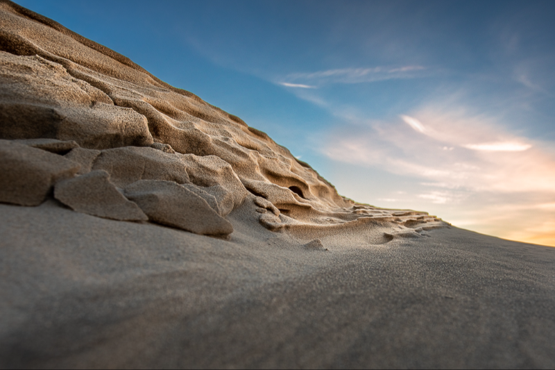  Sand mønstre på Råbjerg mile i Skagen lige efter solnedgang