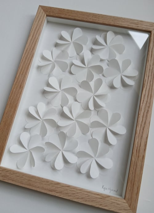 A4, 3D papirværk hvid, Indrammet