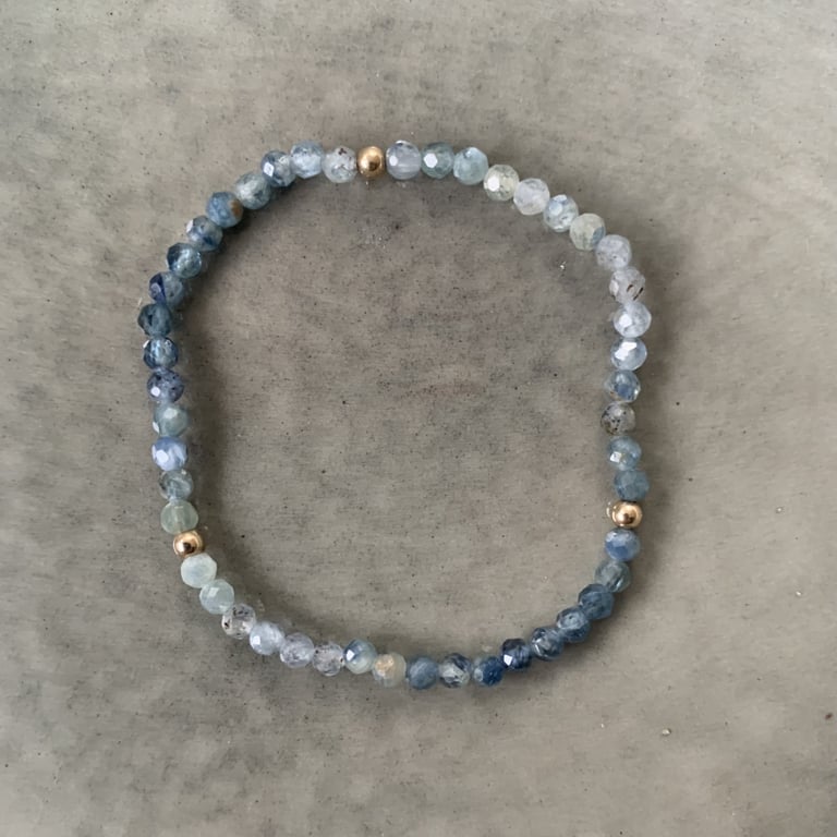 Blågrøn kyanit armbånd 3mm billede 2