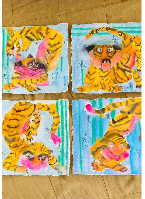 Kollektion på 4 -spirrevip tigere (5)