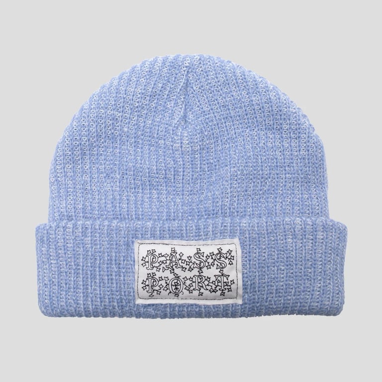 Pass~Port Edible Flowers Beanie, Blue w. White (2)