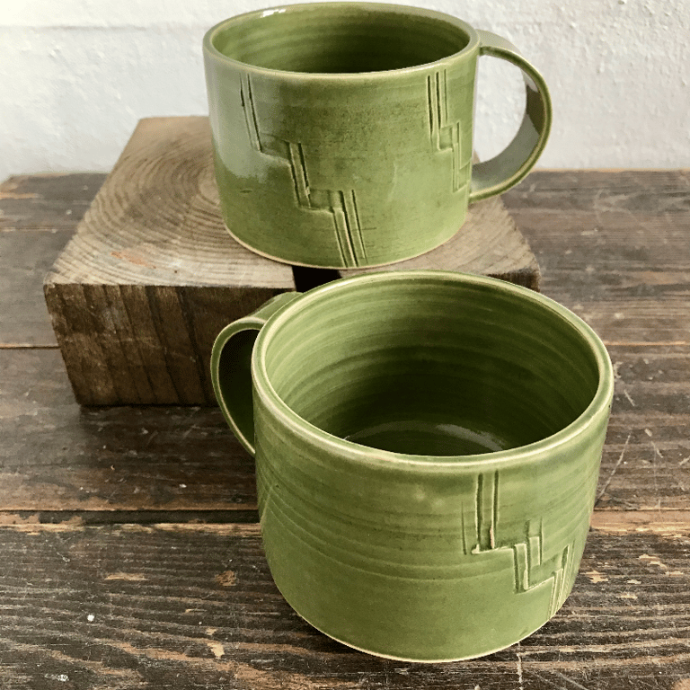 Kop med hank, grøn