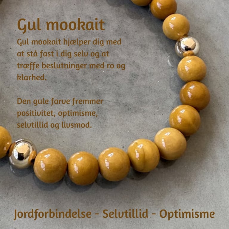 Gul mookait armbånd 8mm billede 2