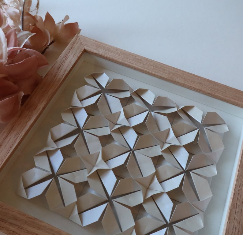 20x20cm foldet papirværk, Indrammet  (3)