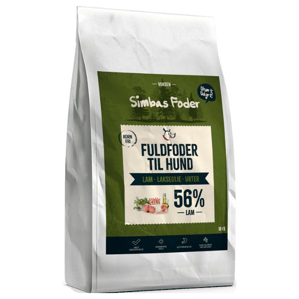 Simbas Foder Kornfrit Hundefoder med Lam 10 kg