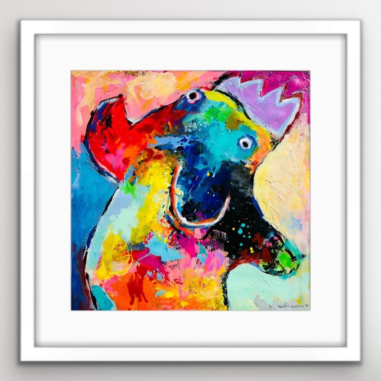 Maleri i glas og ramme 