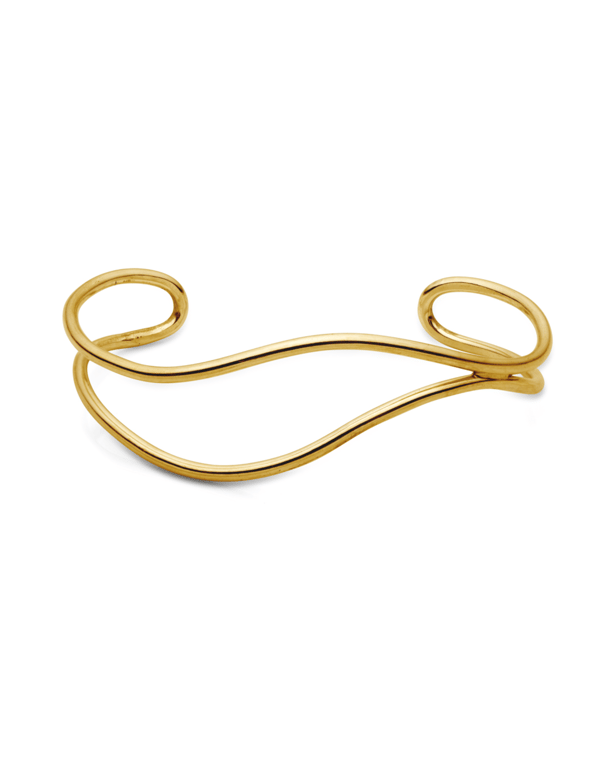 INEL Ocean Waves Bracelet Gold-Plated Silver billede 2