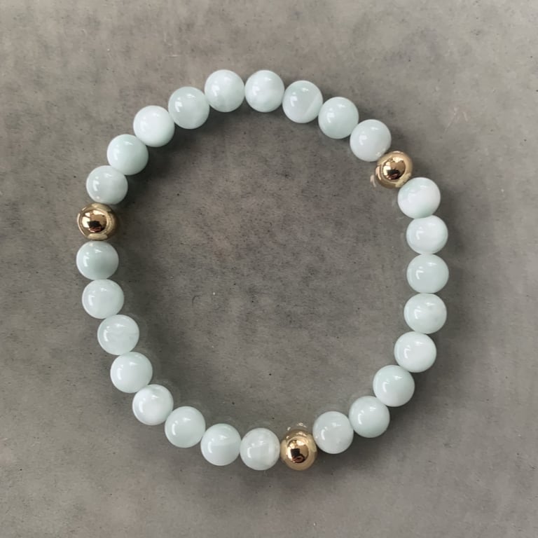 Grøn angelit armbånd 6mm